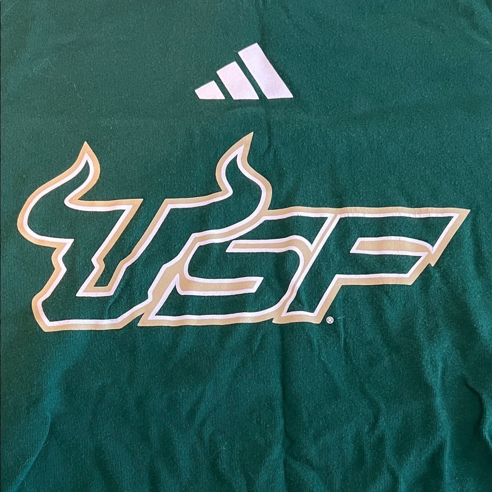 Adidas USF Bulls Alternate Logo Graphic TShirt Green Size Small